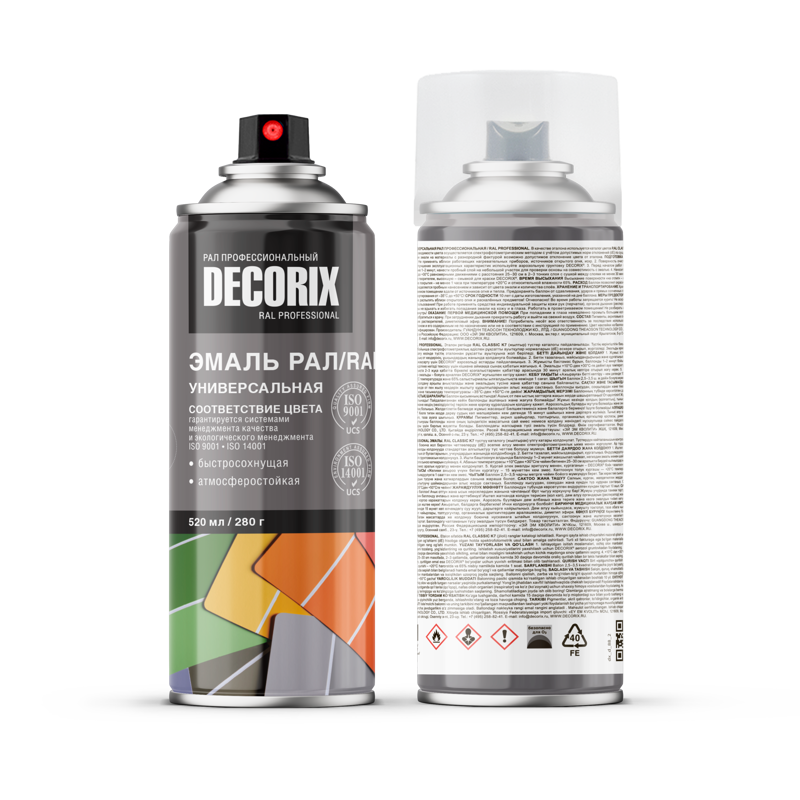 DECORIX Эмаль Винно-красная RAL 3005, 520 мл