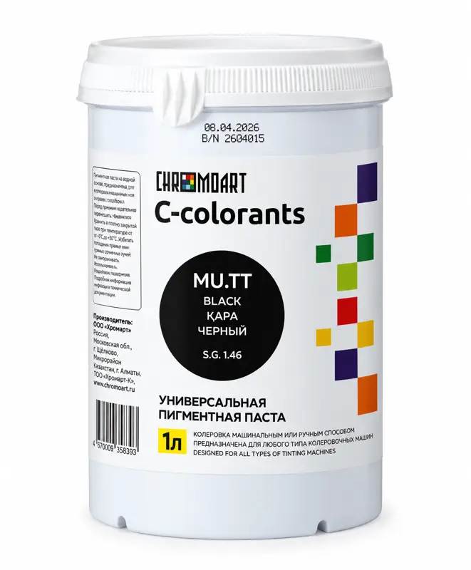 Универсальная пигментная паста CHROMART C-colorants MU.TT «Черный», 1 л
