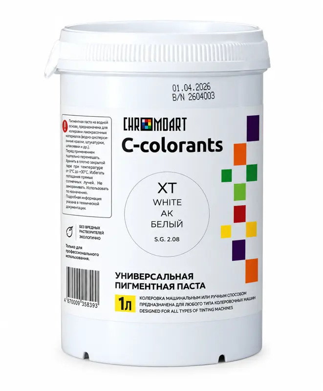 Универсальная пигментная паста CHROMART C-colorants XT «Белый», 1 л