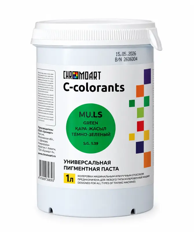 Универсальная пигментная паста CHROMART C-colorants MU.LS «Темно-зеленый», 1 л