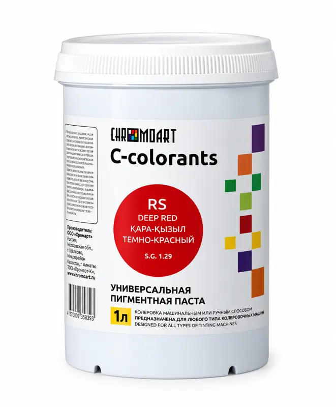 Универсальная пигментная паста CHROMART C-colorants RS «Темно-красный», 1 л