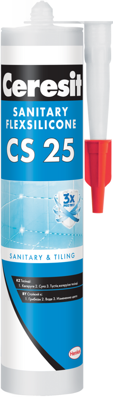 Ceresit CS25 MicroProtect Высокоэластичный силиконовый шов для стыков и примыканий, картридж, 280 мл, цвет - Багама (Bahama)