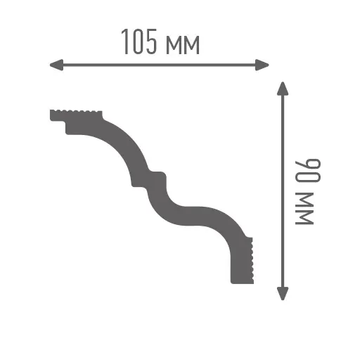 Классический потолочный плинтус T105/90