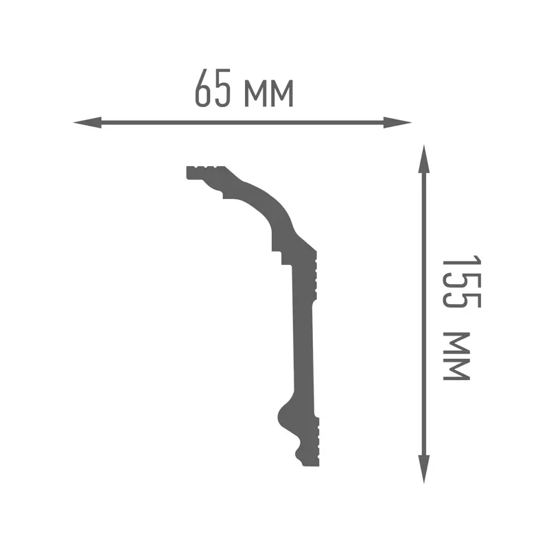 Классический потолочный плинтус J65/155