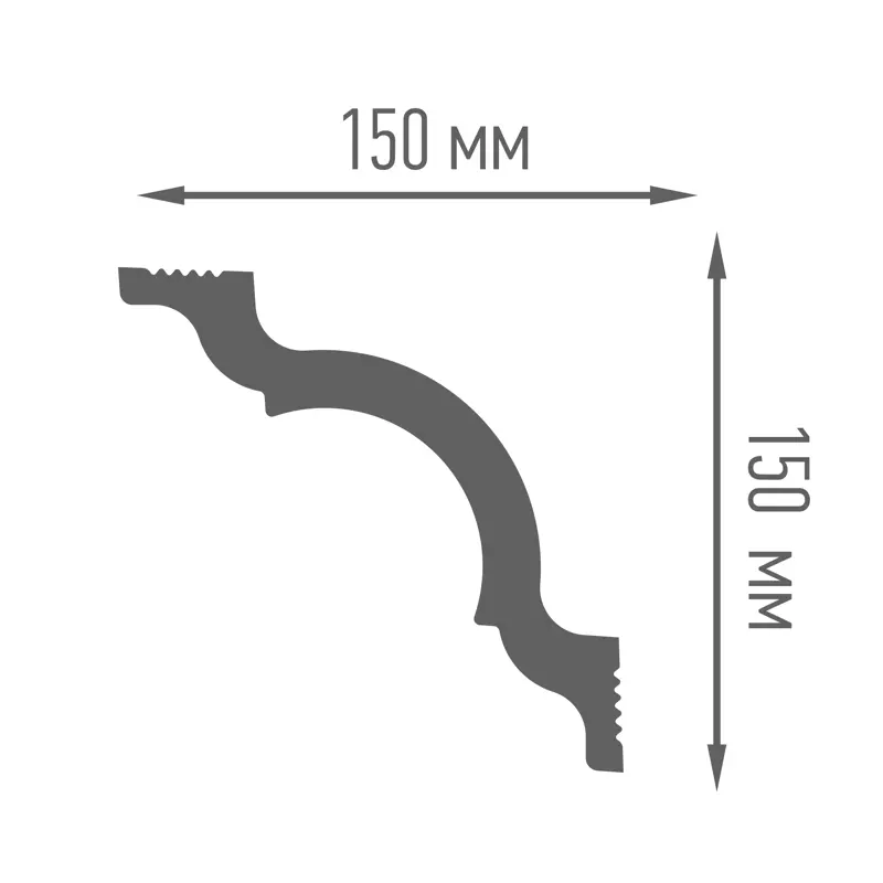 Классический потолочный плинтус I150/150