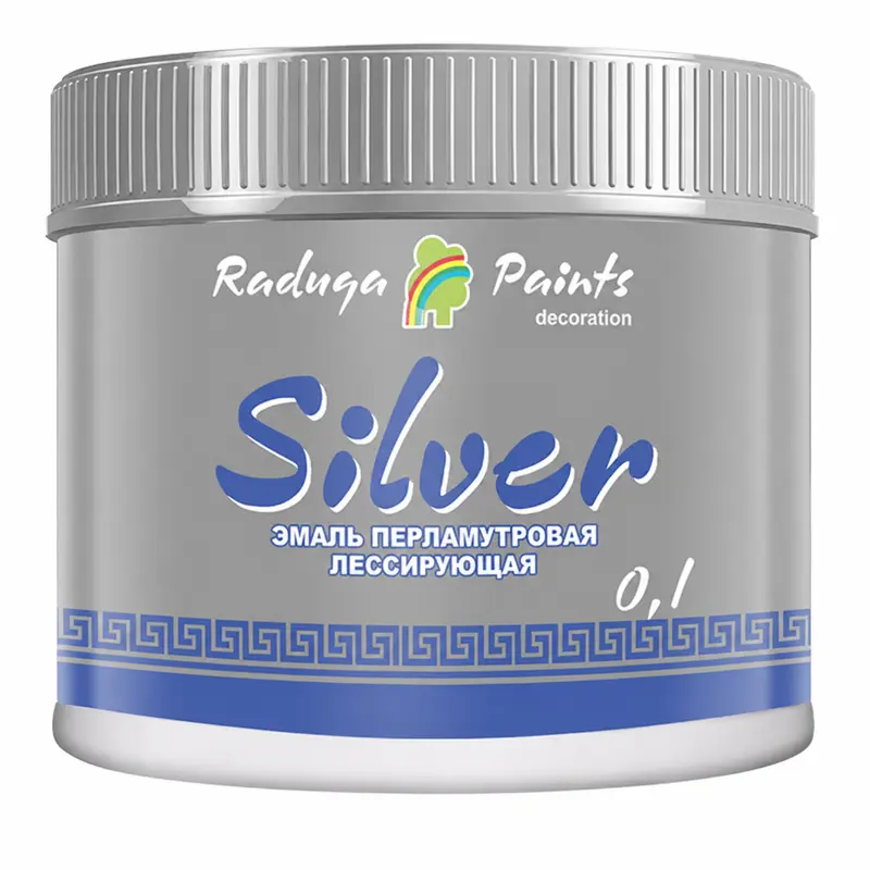 Декоративная перламутровая лессирующая эмаль Silver